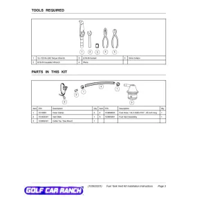 103923101 FUEL TANK VENT KIT 1/4" CLUB CAR