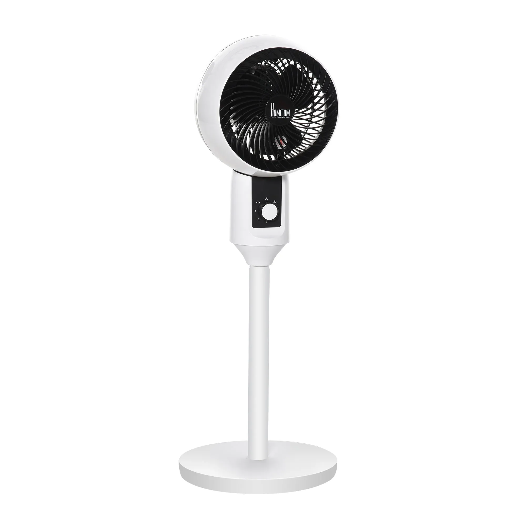 11" Oscillating Three Speed Pedestal Fan Black & White