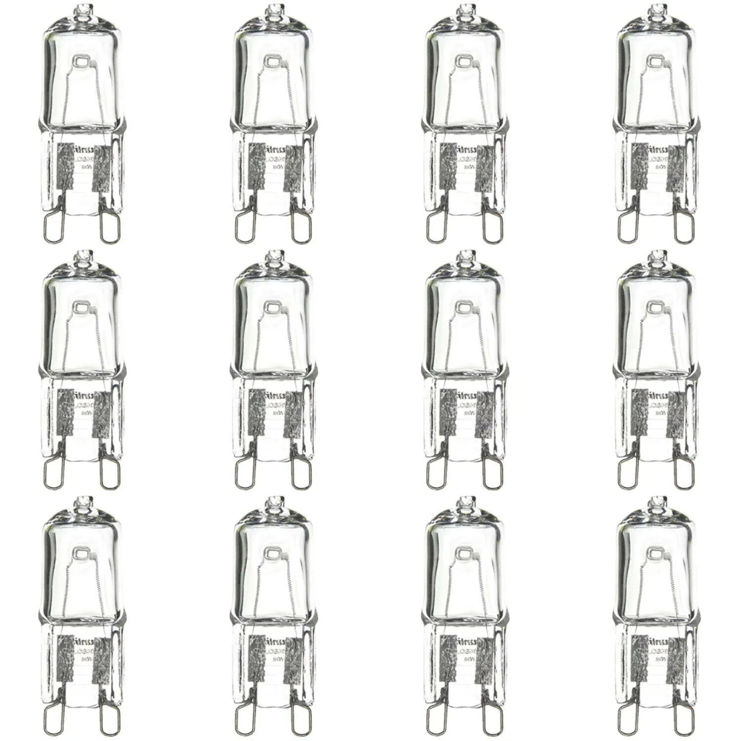 12 Pack Sunlite 40 Watt, Single Ended T3.5, G9 Bi-Pin Base