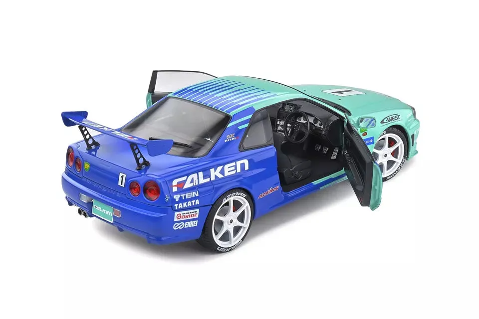 1:32 SCALE NISSAN SKYLINE GTR MODELS ALLOY DIECAST TOY CAR MODEL SOUND & LIGHT PULL BACK TOY CAR FOR KIDS BEST GIFT FOR COLLECTION [ COLOR AS PER STOCK ]