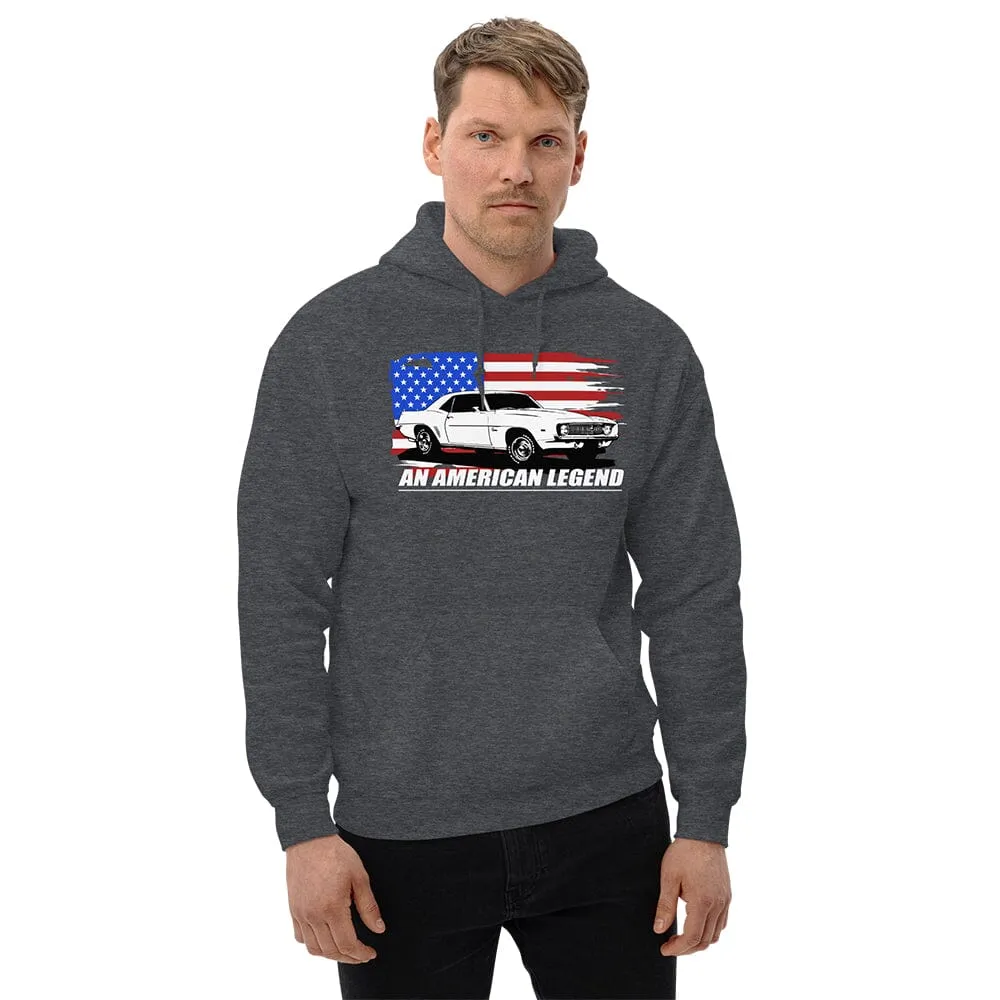 1969 Camaro Hoodie Sweatshirt With American Flag