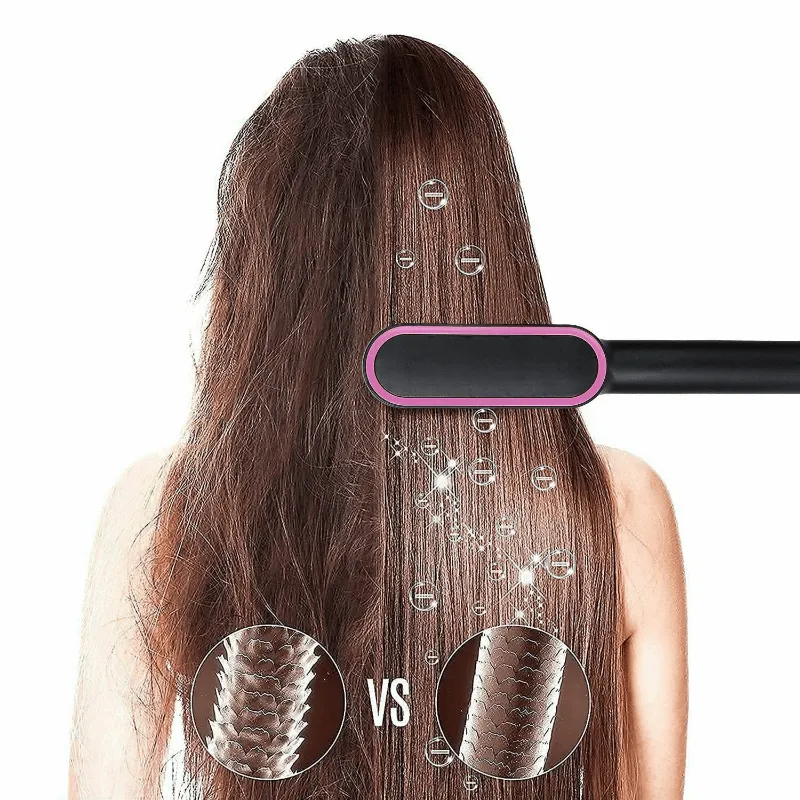 2-in-1 Electric Hair Straightener Brush Hot Comb