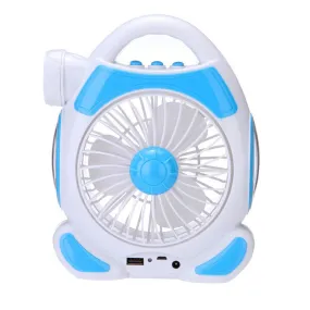 2 In 1 Rechargeable Desktop Fan With Light 2 X Cob   5W Led- Fa-1977