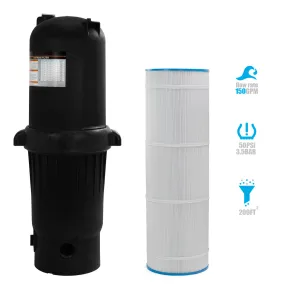 200 sq. ft. In-Ground Easy Clean Pool Cartridge Filter with Tank