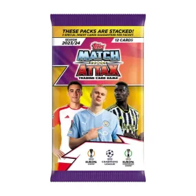 2023-24 Topps Match Attax UEFA Champions League Cards Packet (12 Cards Each)