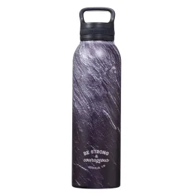 24oz StnStl Water Bottle Black Be Strong & Courageous Joshua 1:9