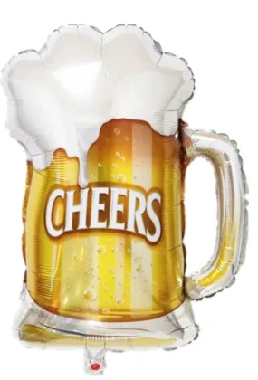 28" Beer Mug, Cheers, Foil Balloons  28" x 21", Flat