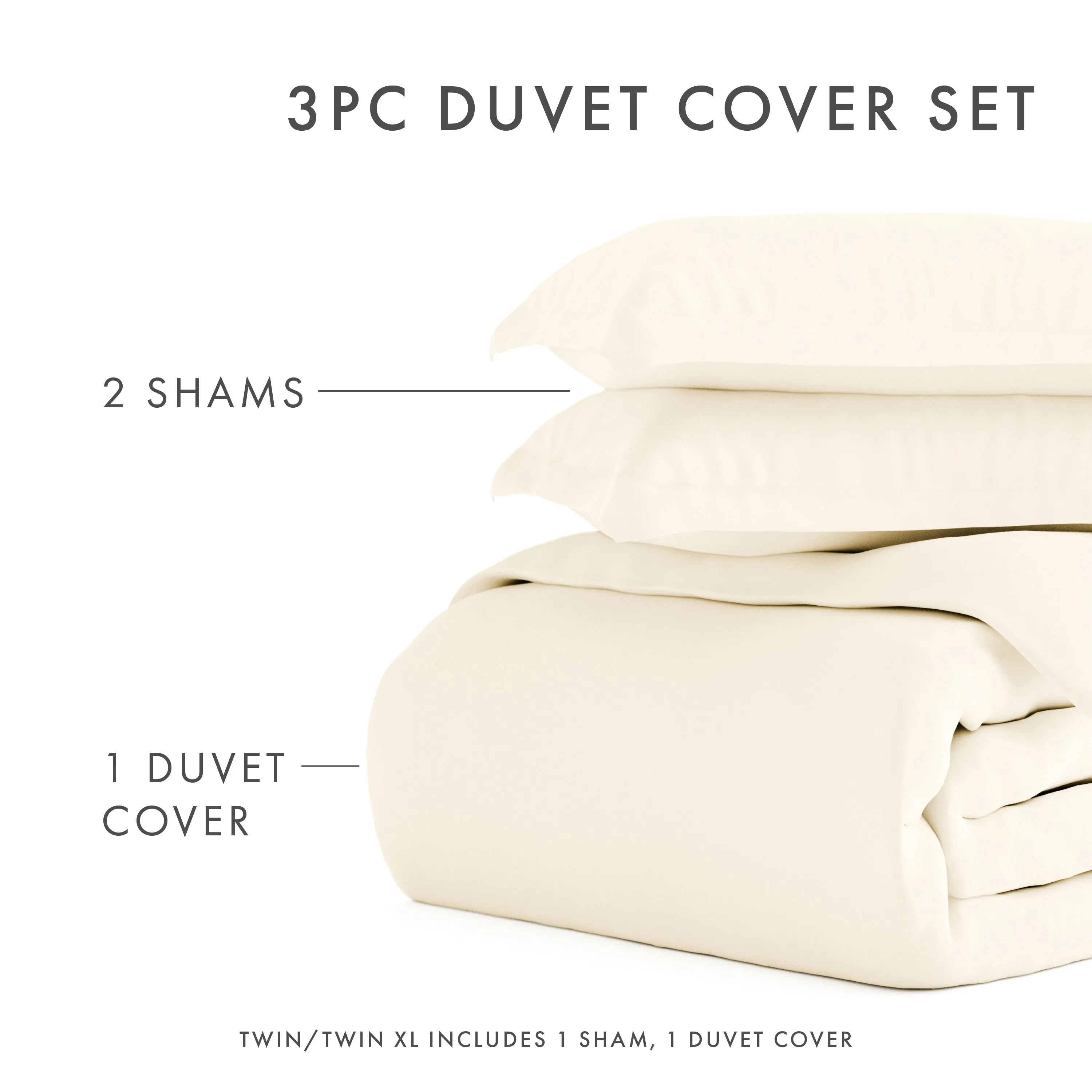 3-Piece Essential Duvet Cover Set (Sale)