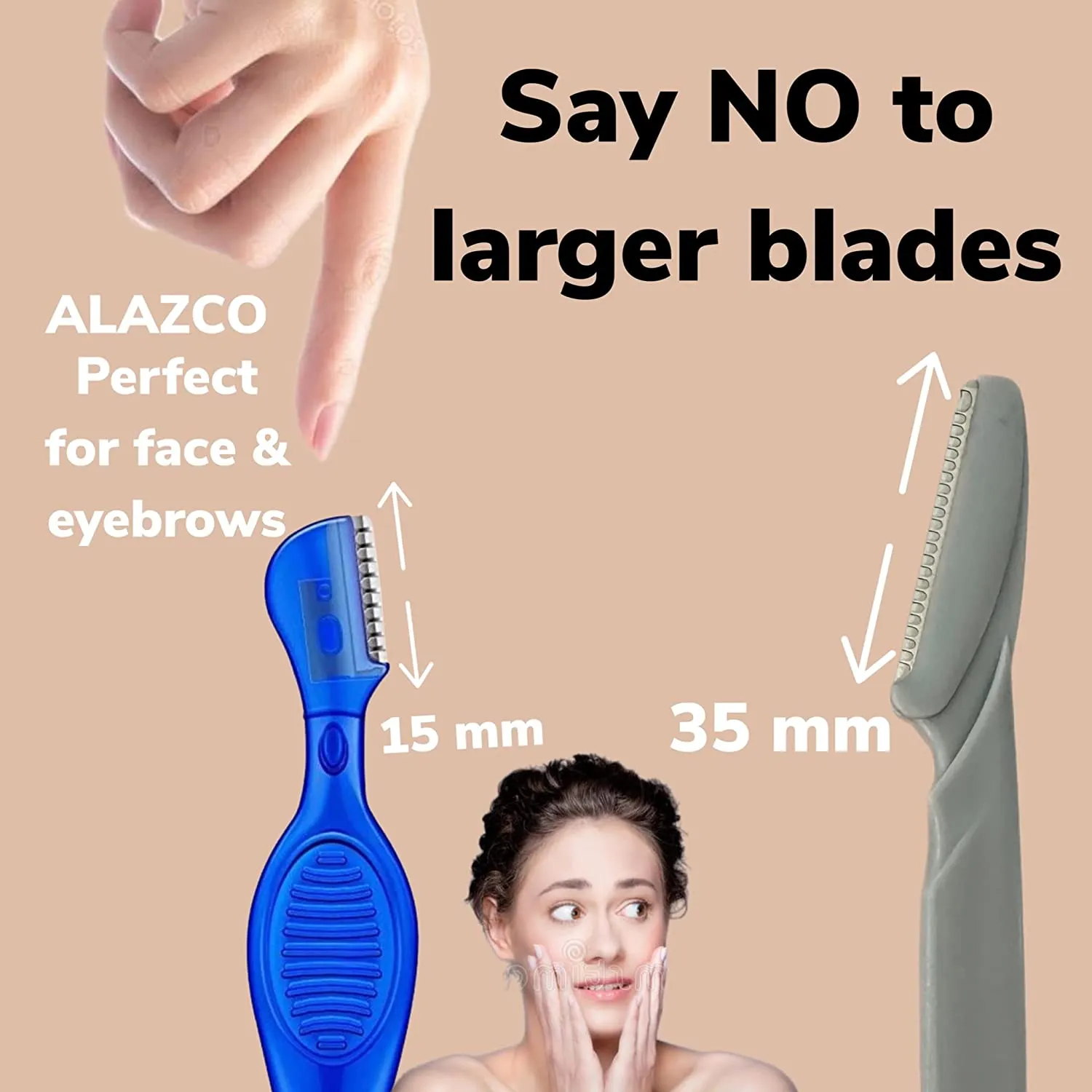 30 Eyebrow Razor Shaver Facial Exfoliating Dermaplaning Tool Peach Fuzz Face Lip Bikini Area Razor Trimmer Silky Skin Beauty Touch-Up Women Men by ALAZCO (Blue)