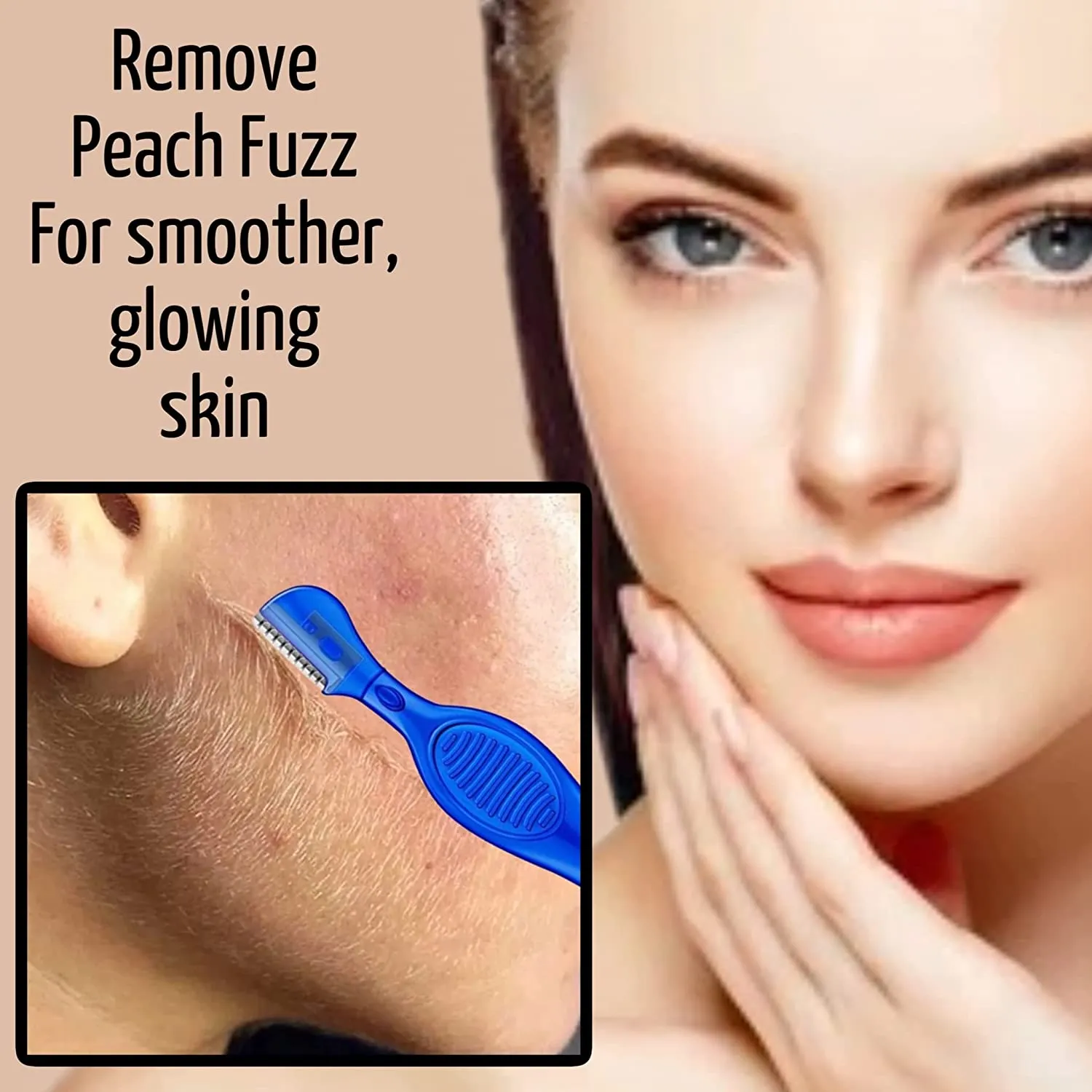 30 Eyebrow Razor Shaver Facial Exfoliating Dermaplaning Tool Peach Fuzz Face Lip Bikini Area Razor Trimmer Silky Skin Beauty Touch-Up Women Men by ALAZCO (Blue)