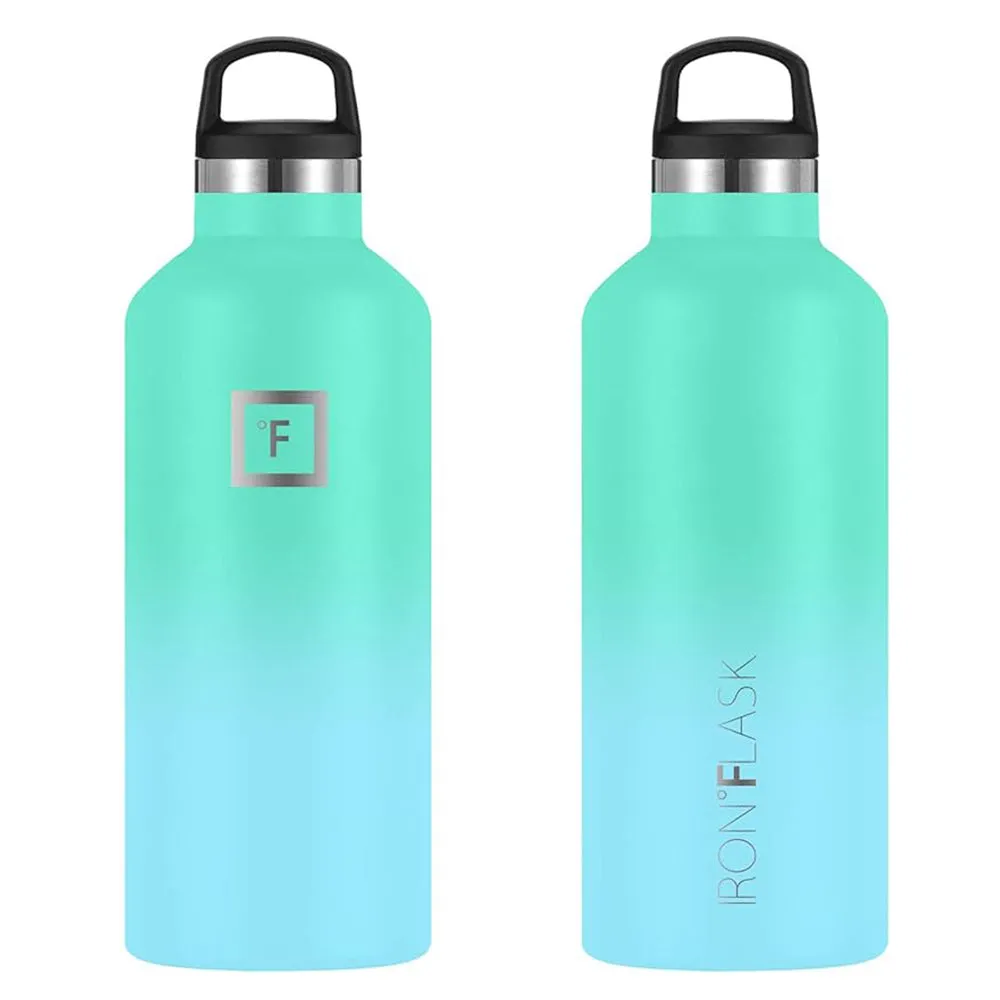 32oz Insulated Stainless Steel Water Bottle, 3 Lids - Iron Flask