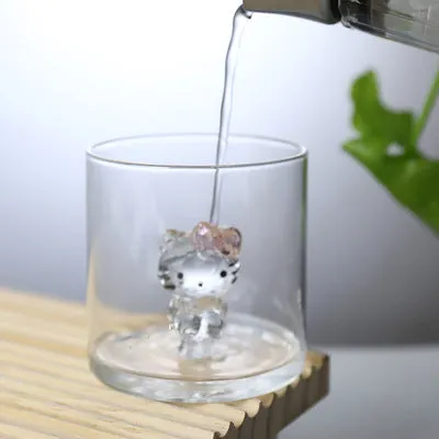 3D Kitty Glass cup