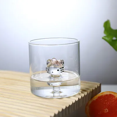 3D Kitty Glass cup