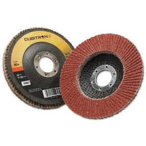 3M Abrasive Cubitron II Flap Disc 967A, 4-1/2 in dia, 80 Grit, 7/8 in Arbor, 13,300 RPM, Type 27