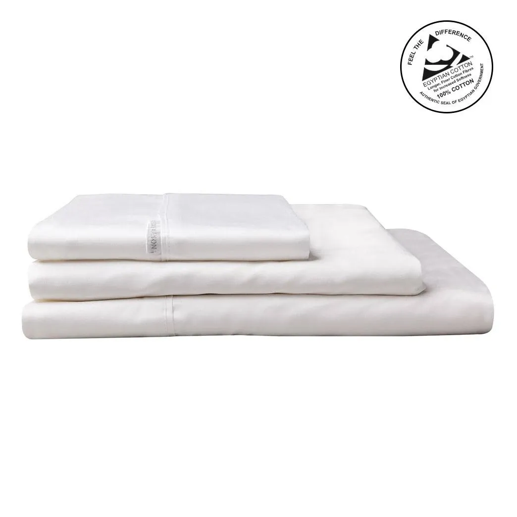 400TC Egyptian Cotton Sateen WHITE Individual Flat Sheet or Fitted Sheet by Logan & Mason Platinum