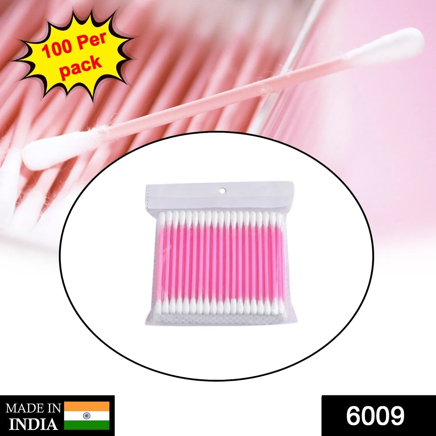 6009 Cotton Buds for ear cleaning, soft and natural cotton swabs