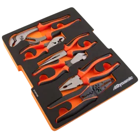 7 Piece Pliers and Wire Stripper Set With Foam Tool Organizer