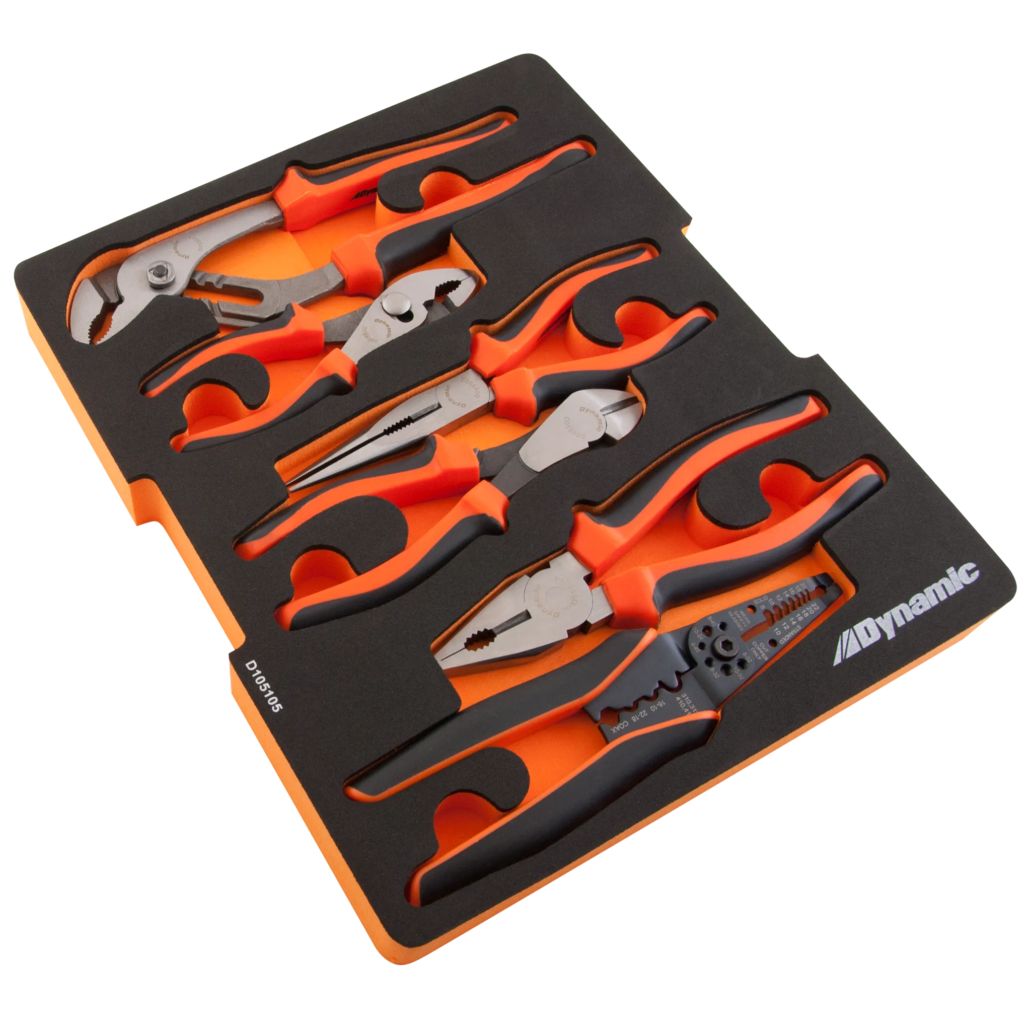 7 Piece Pliers and Wire Stripper Set With Foam Tool Organizer