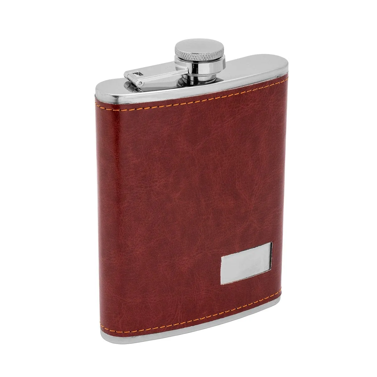 8 oz Maroon Stainless Steel Hip Flask for Bourbon, Whiskey, Vodka