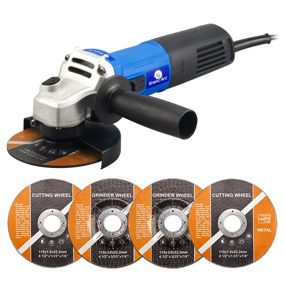 850W ELECTRIC ANGLE GRINDER METAL CUTTING GRINDING SANDING 115mm 4.5" DISC CUT