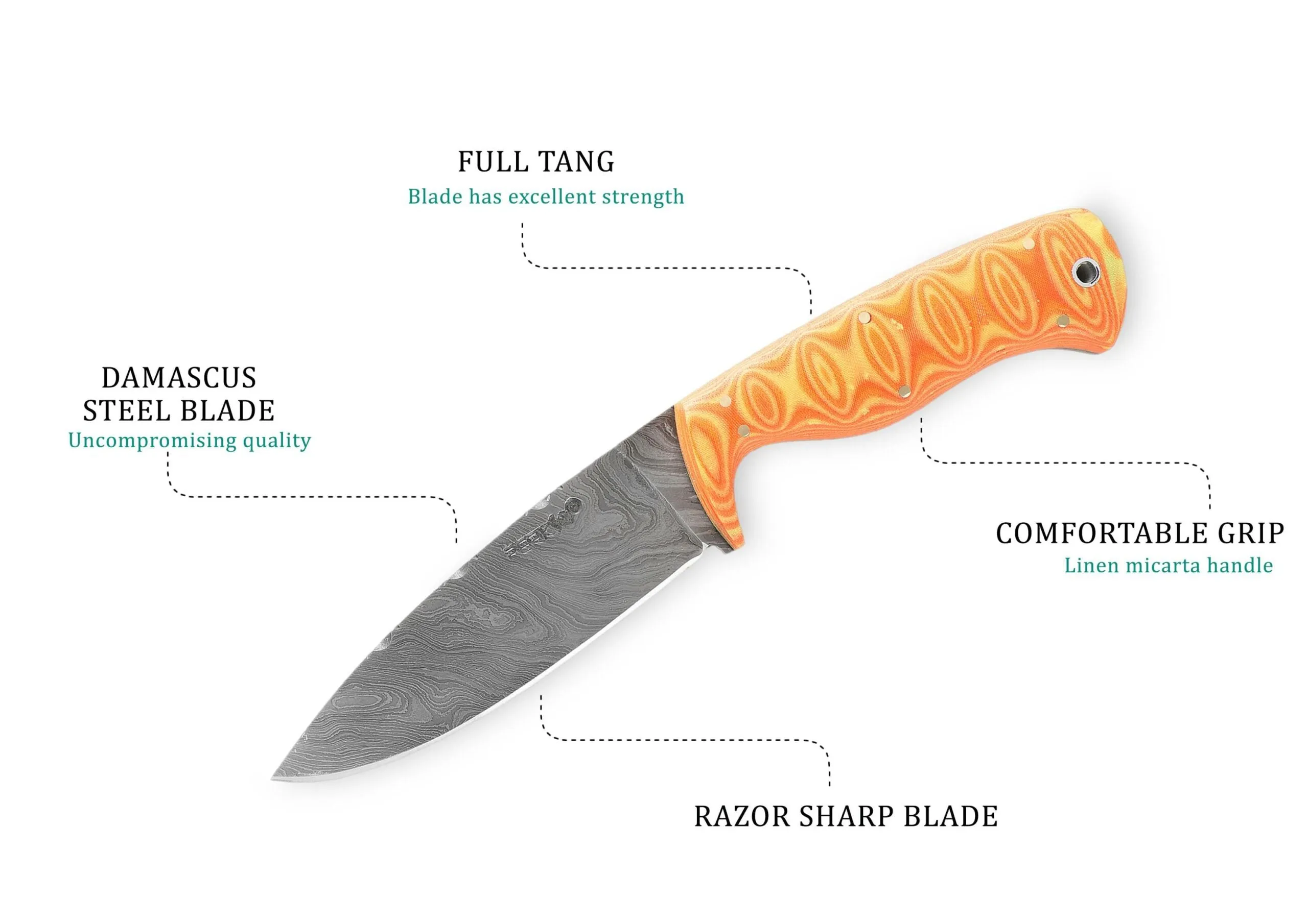 9.5 Inches Full Tang Fixed Blade Hunting Knife