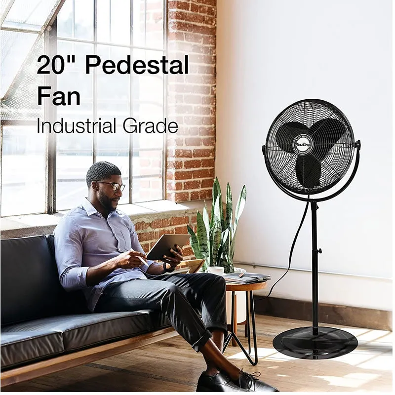 Adjustable Height And Tilt Industrial Pedestal Fan 850548