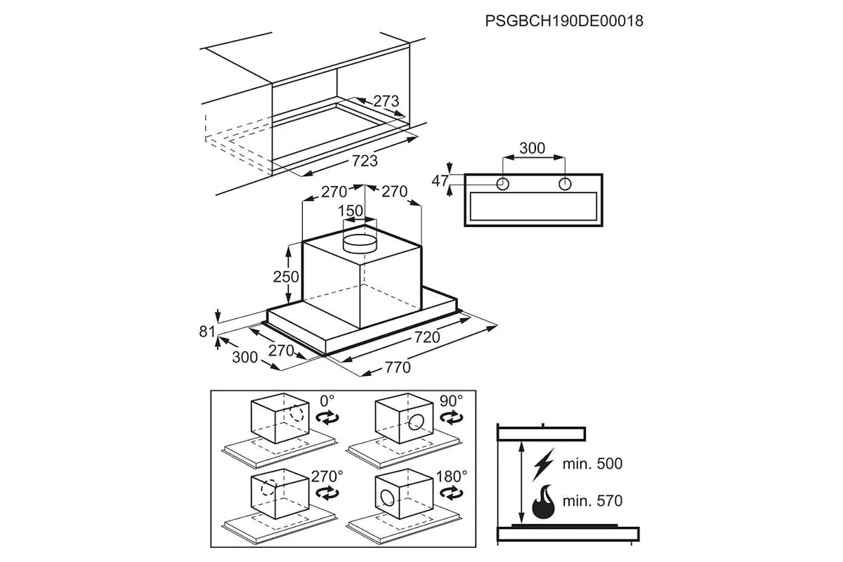 AEG 6000 Series Hob2Hood 80cm Cooker Hood | DGE5861HB