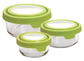 Anchor Hocking TrueSeal 6-Piece Round Glass Food Containers with Lids, Green