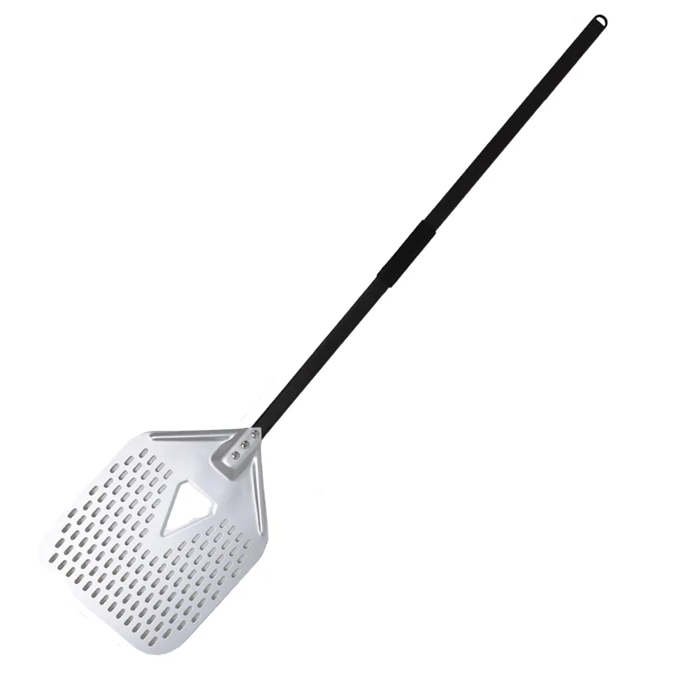 Anygleam Pizza Shovel 28cm X 123.5cm Silver for Perforated Peel with Metal Handle Oven Turning Baking Accessory