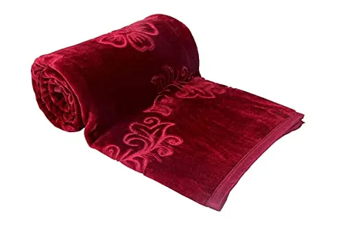 AQRATE Single Bed Blanket Mink Blanket for Heavy Winter Ac Solid Single Bed Blanket Super Soft Light Winter Blanket (RED), Lightweight