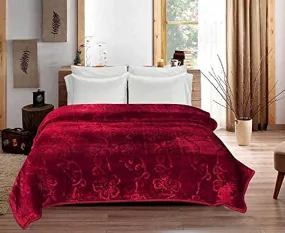 AQRATE Single Bed Blanket Mink Blanket for Heavy Winter Ac Solid Single Bed Blanket Super Soft Light Winter Blanket (RED), Lightweight