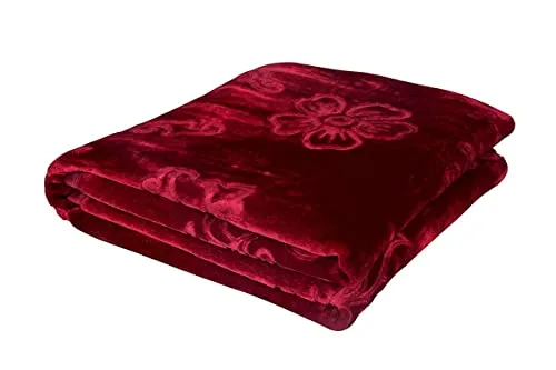 AQRATE Single Bed Blanket Mink Blanket for Heavy Winter Ac Solid Single Bed Blanket Super Soft Light Winter Blanket (RED), Lightweight