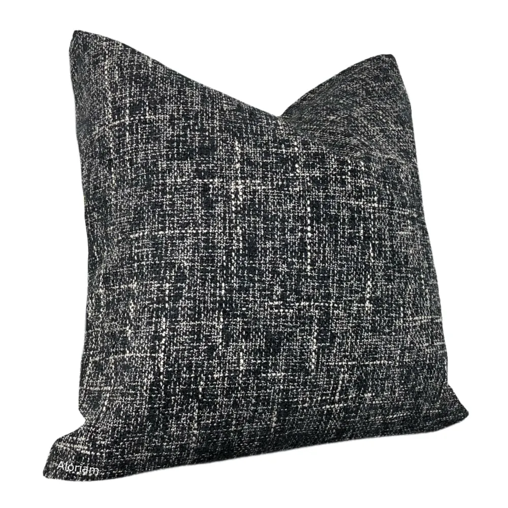 Bailey Black Tweed Textured Pillow Cover