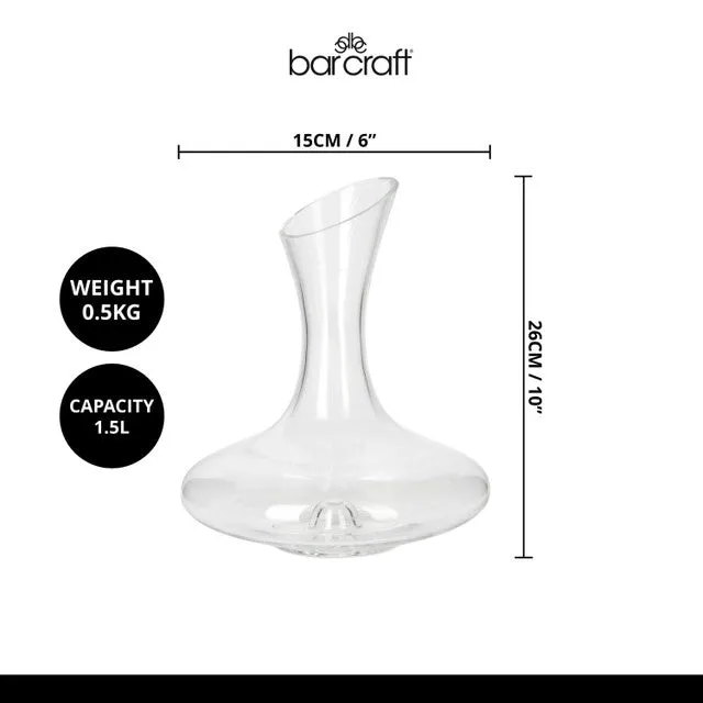 BarCraft Deluxe 1.5 Litre Glass Wine Decanter