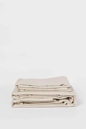 Beige Solid Flat Sheet (King Size)