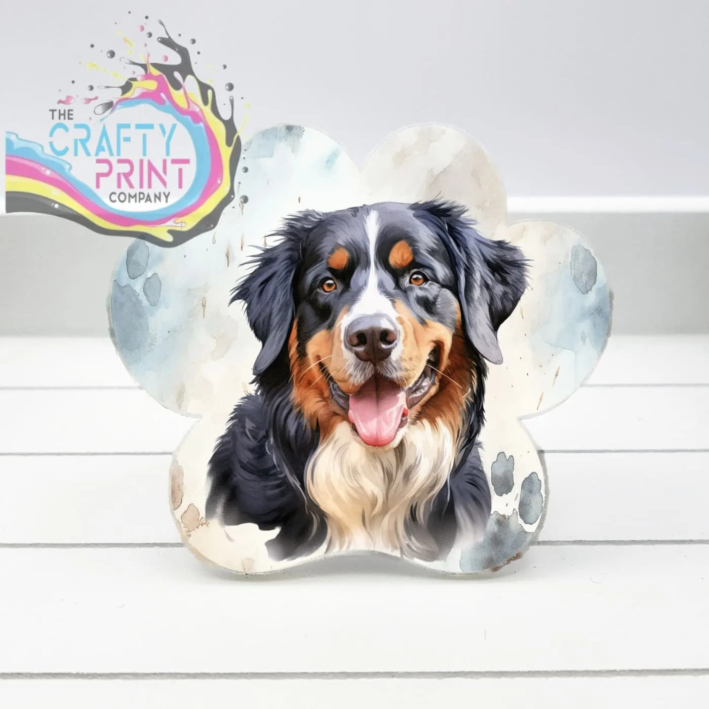 Bernese Mountain Dog Acrylic Paw Print Car Vent Clip on Air Freshener