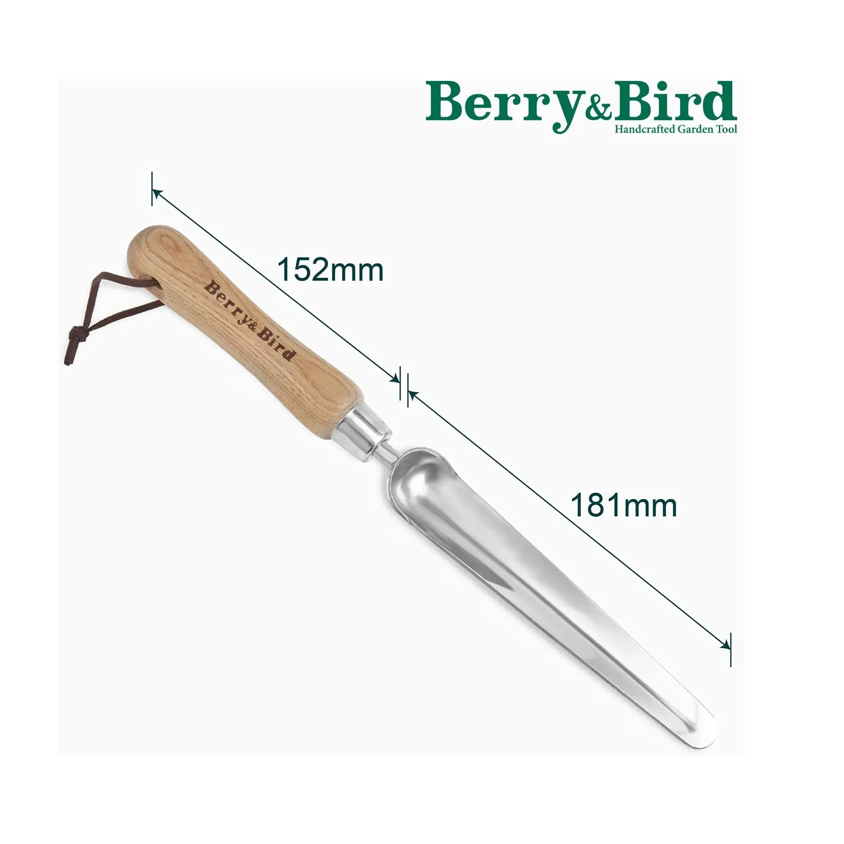 Berry&Bird Garden Weeding Shovel | Stainless Steel Widger with Wooden Handle