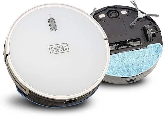 Black & Decker Robot Vacuum 14.4 V 2600AH, Grey & White