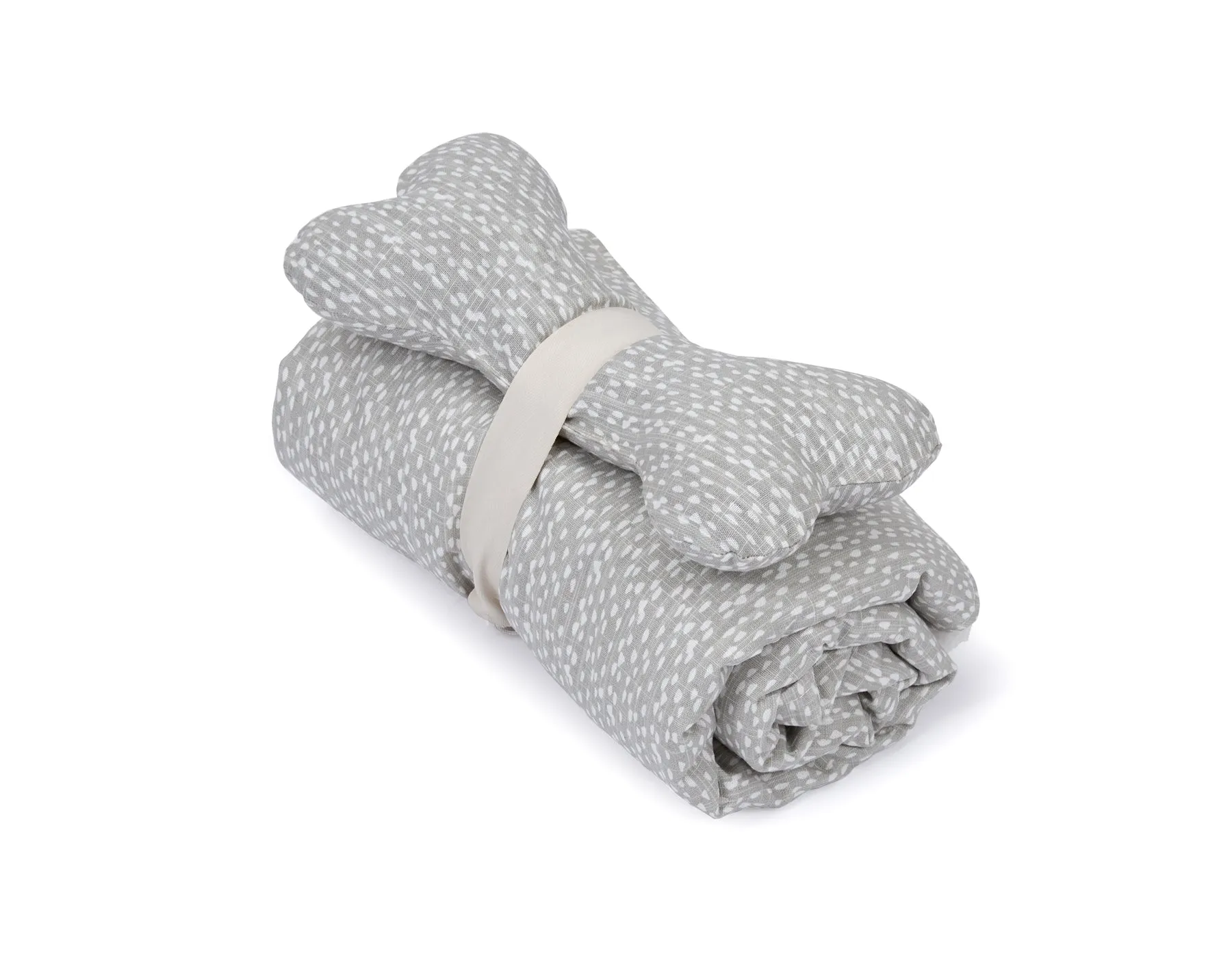 Blanket and Bone Toy Set - Dottie Grey