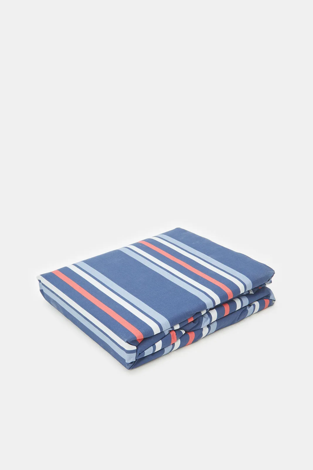 Blue Stripe Printed Fitted Sheet (Double Size)