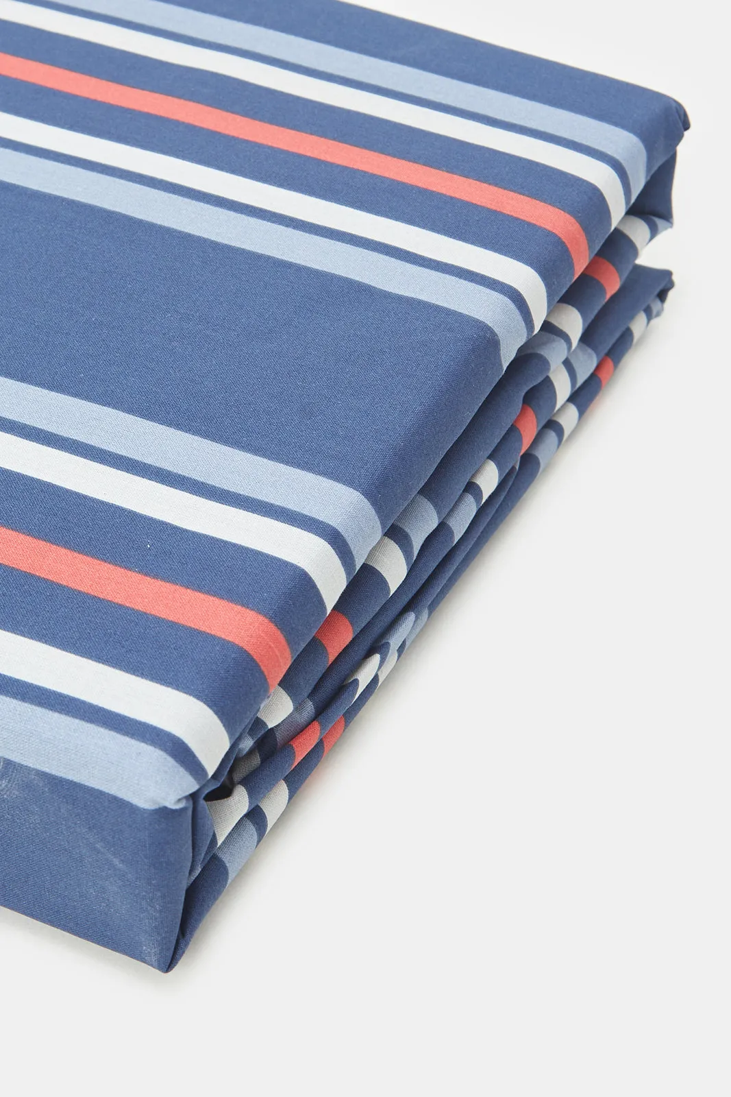 Blue Stripe Printed Fitted Sheet (Double Size)