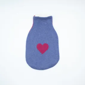 Bluebell Purple and Cherry Pink Cashmere Small Hot Water Bottle