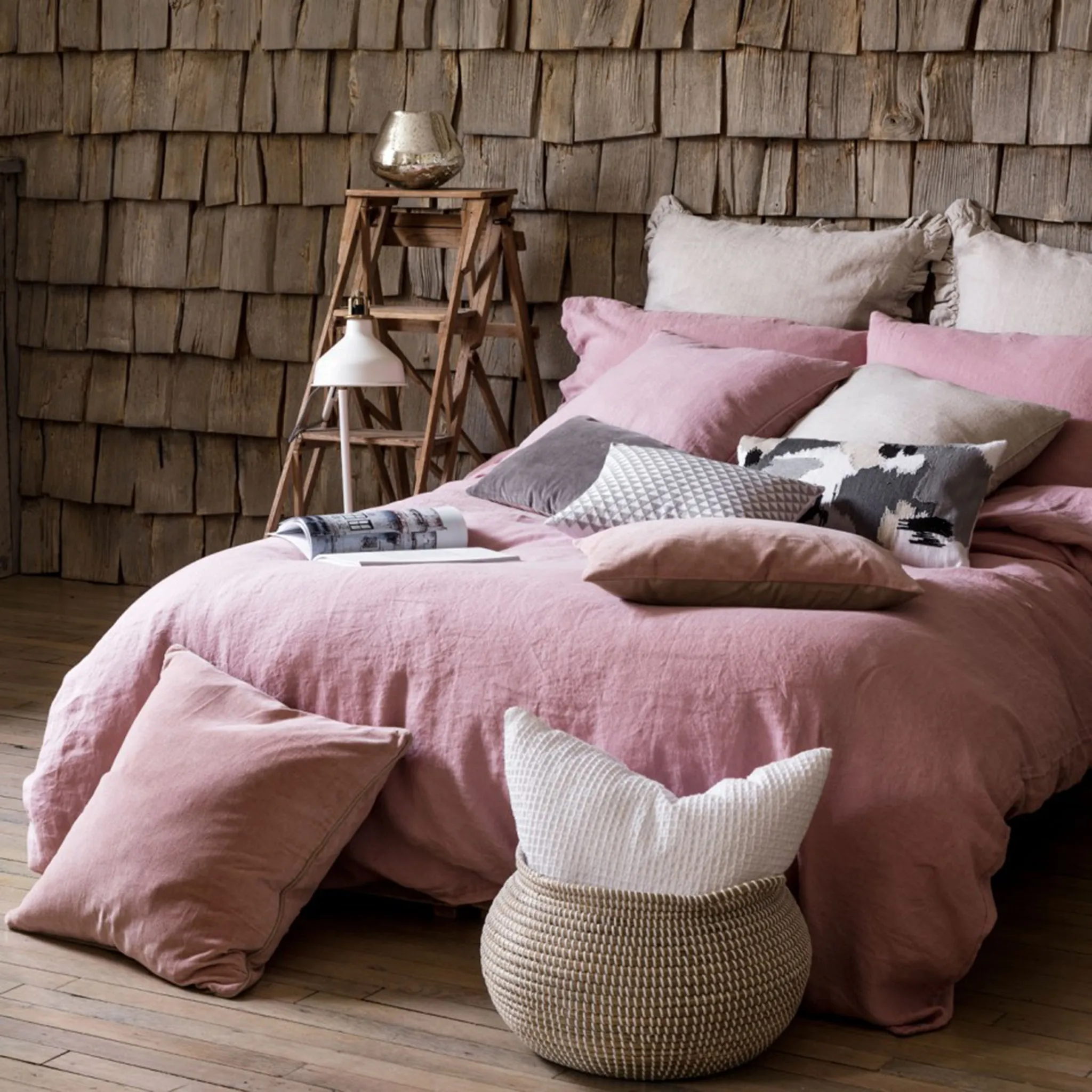 Blush Pink Portuguese Linen Duvet Cover