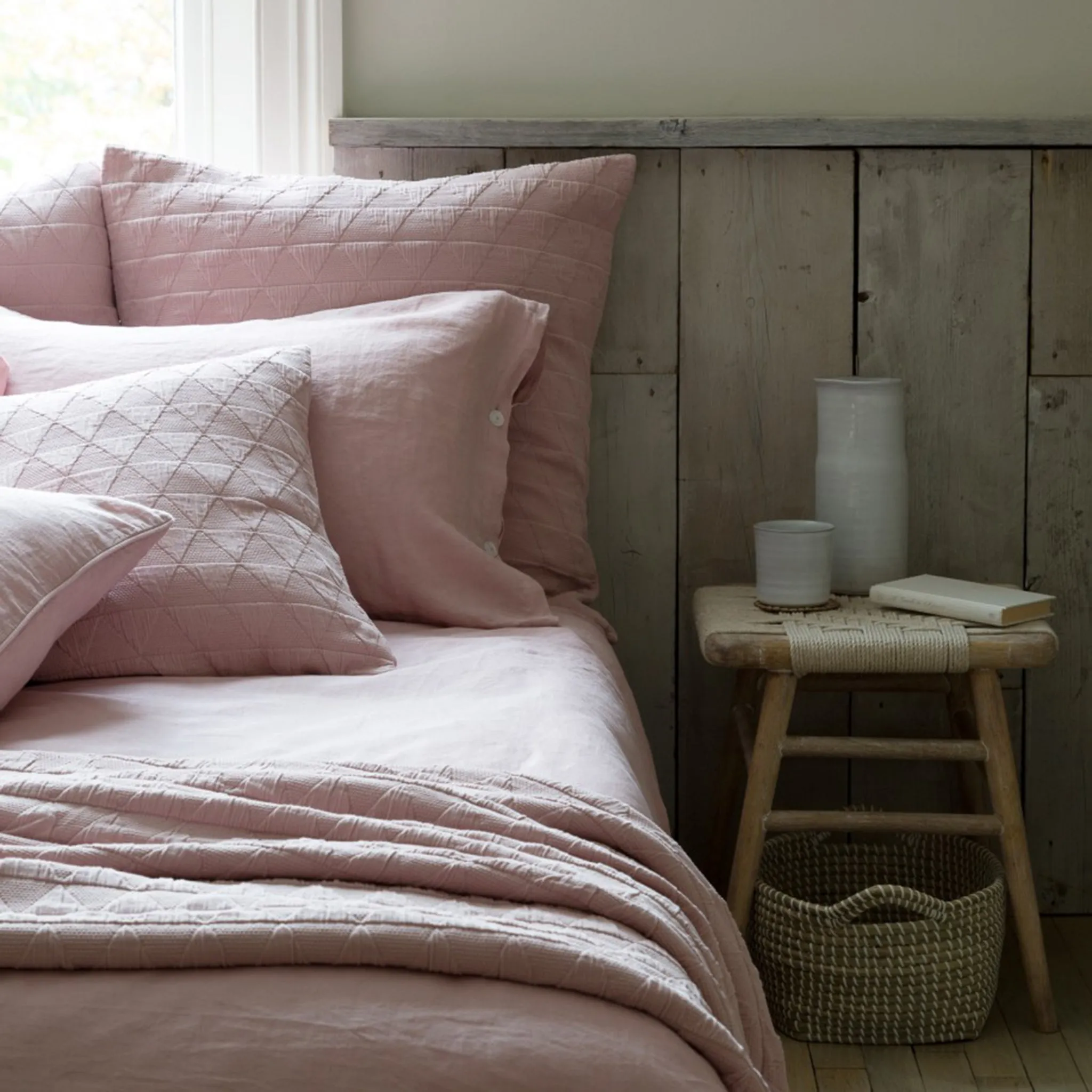 Blush Pink Portuguese Linen Duvet Cover