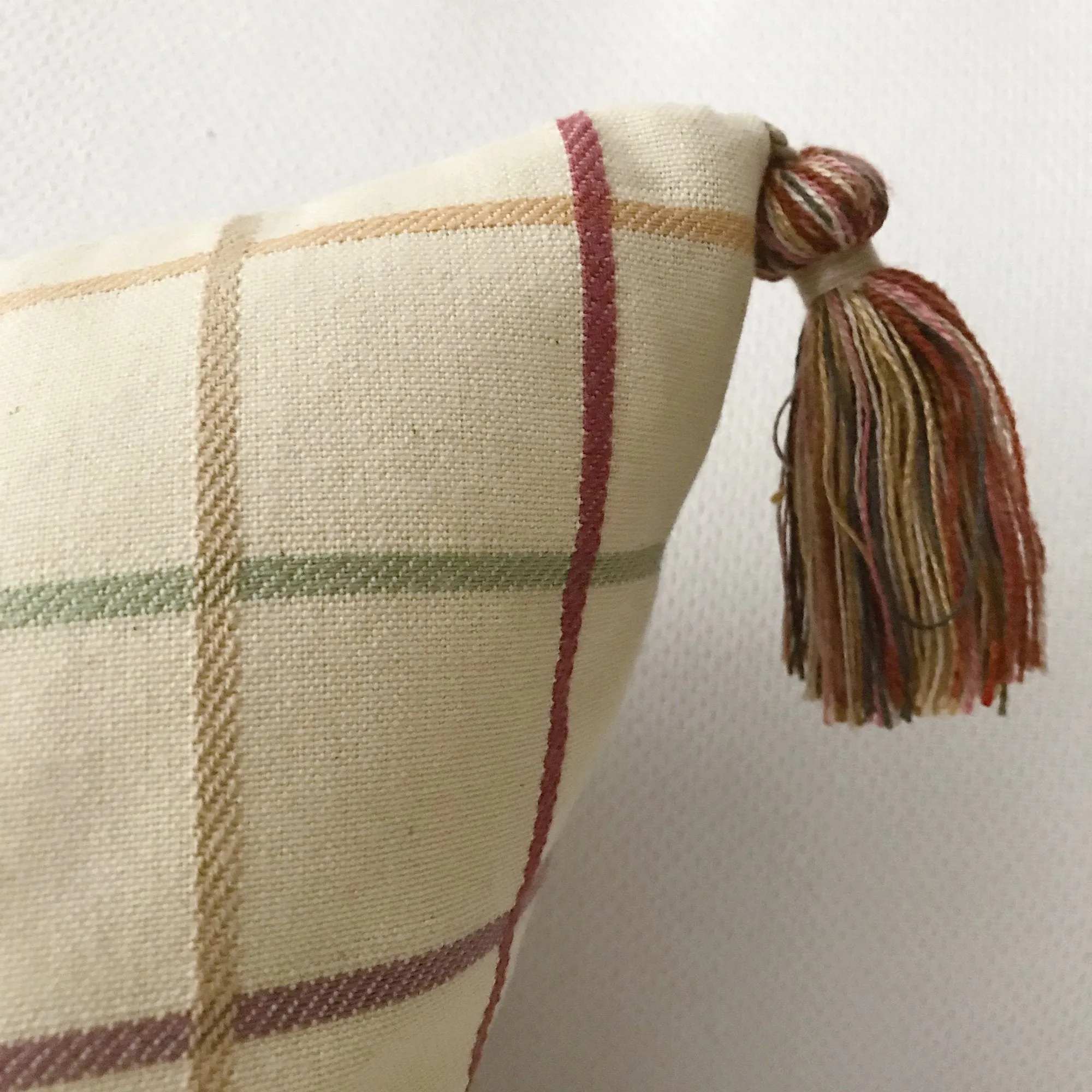 Boho Woven Check Lumbar Pillow Cover 15x26