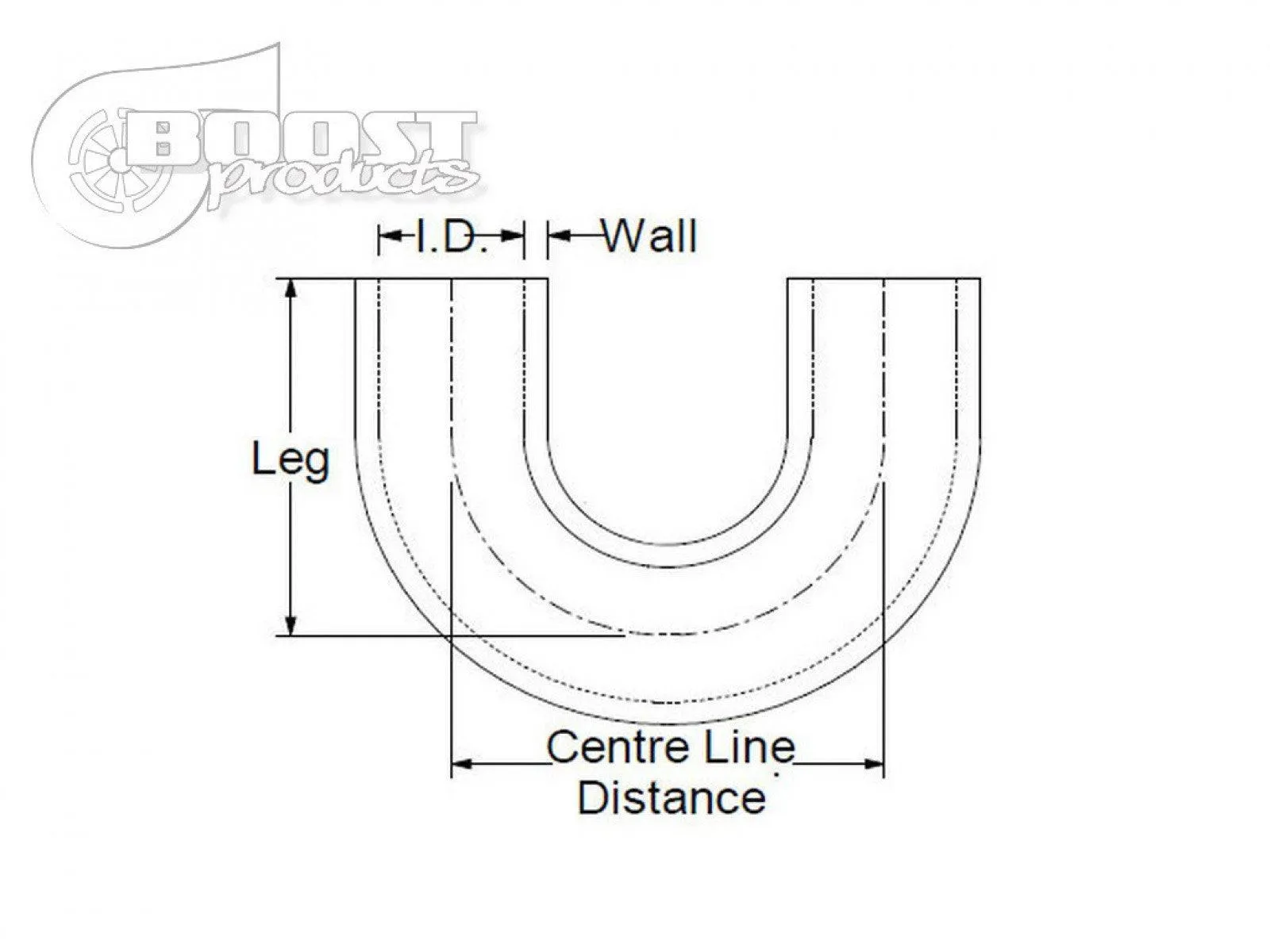 BOOST Products Silicone Elbow 180 Degrees, 57mm (2-1/4") ID, Black