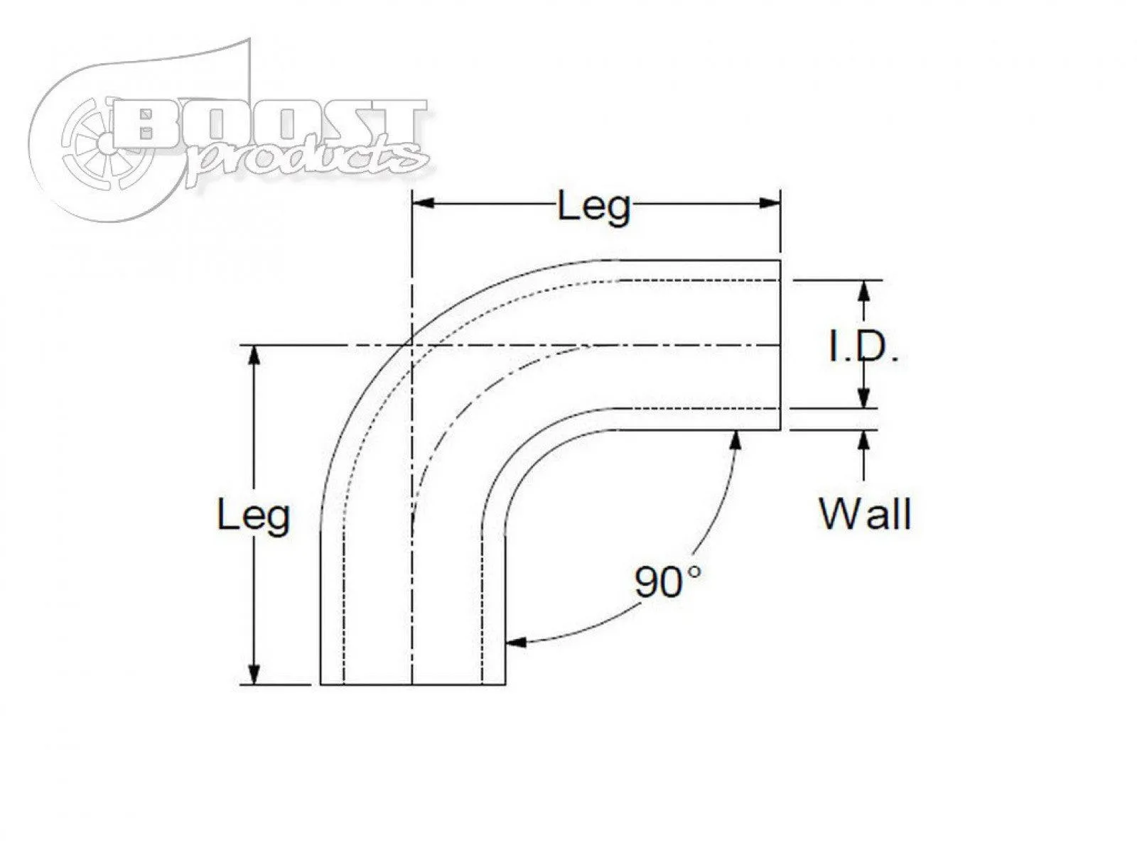 BOOST Products Silicone Elbow 90 Degrees, 32mm (1-1/4") ID, Blue