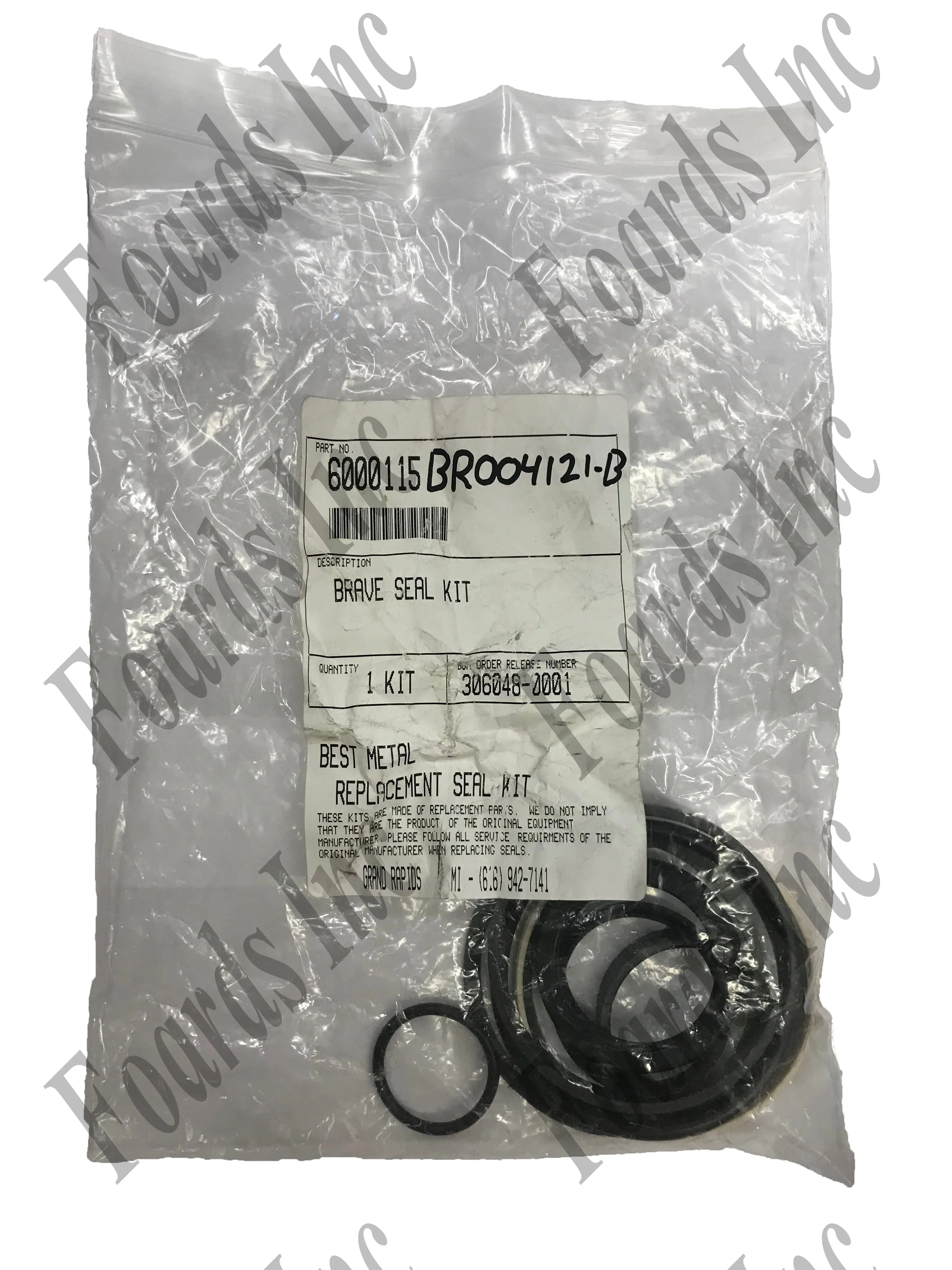 (BR004121-B) KIT - SEAL 3 1/2" CYLINDER (BM) - For Best Metal Cylinders only