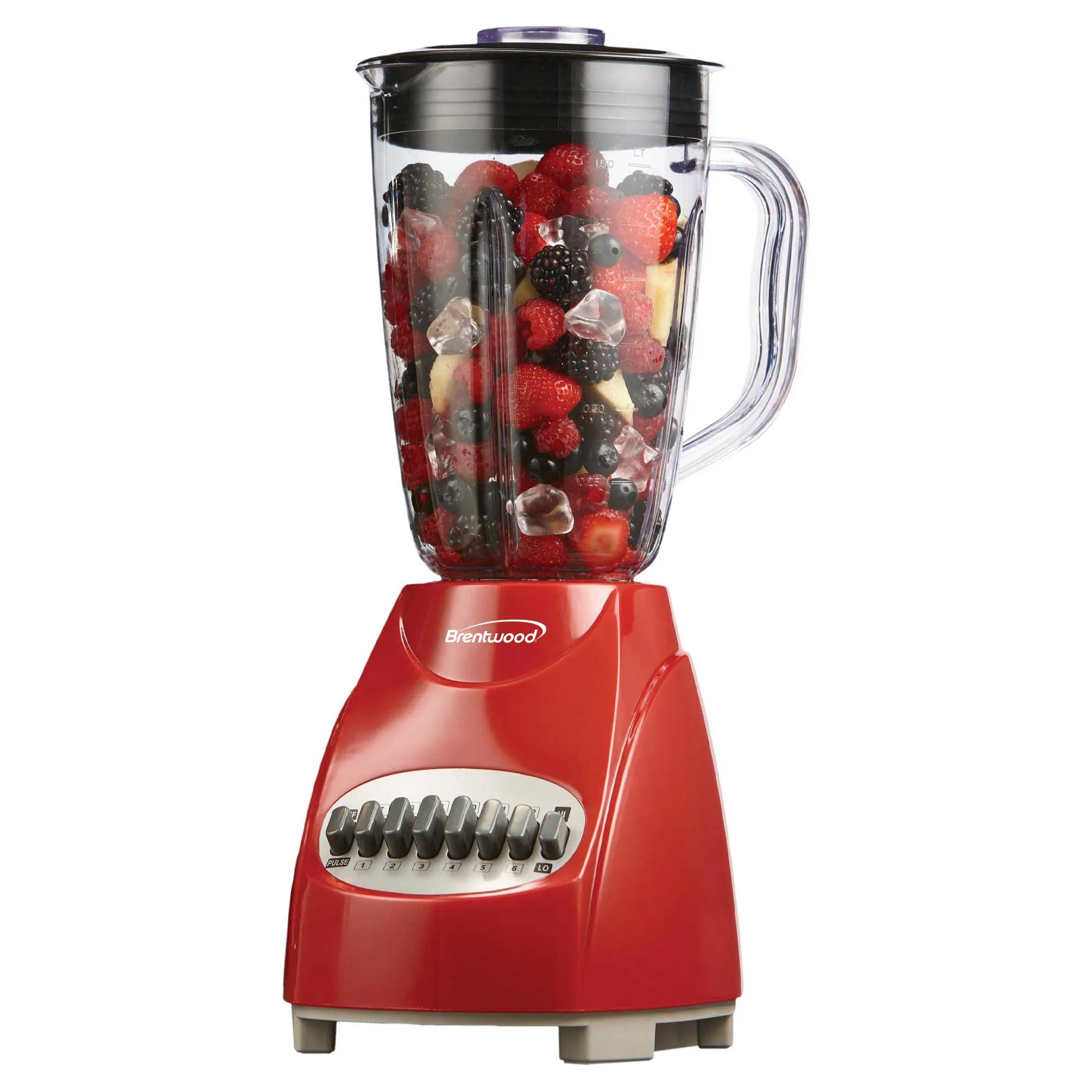 Brentwood JB-920R 12-Speed   Pulse Blender with Glass Jar, Red