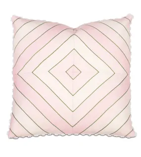 Budding Spring Pink Mitered Throw Pillow Cover 20x20